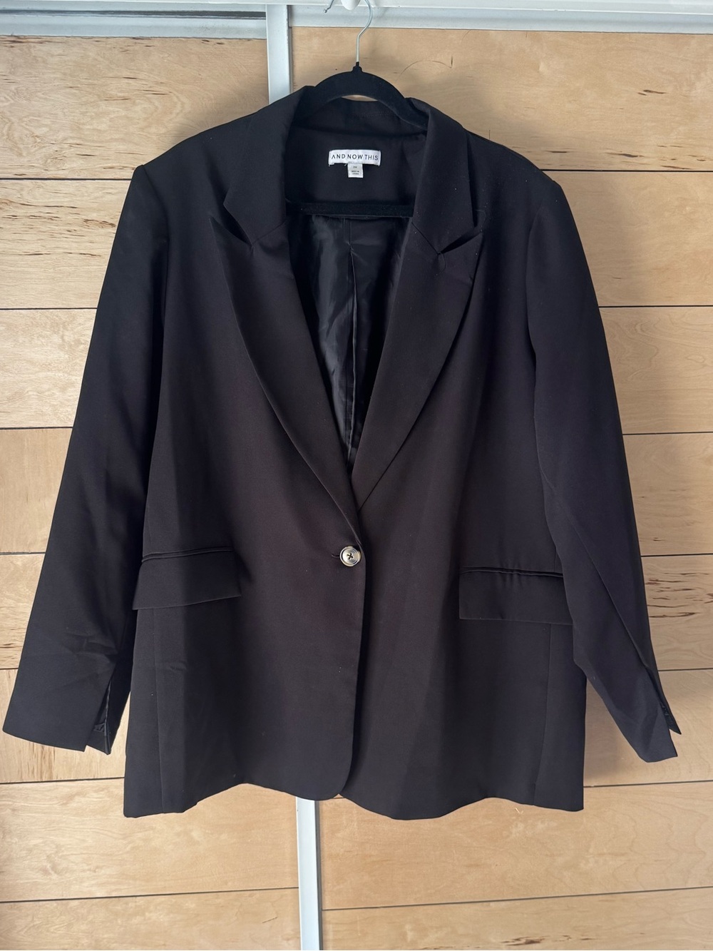 And Now This Black Single-Button Women's Blazer